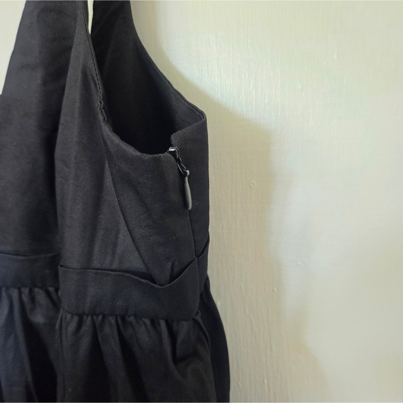 Zara Black Sleeveless V Neckline Dress Large NWT thumbnail 4