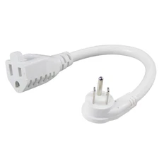 [1 Pack] Flat Wall Plug Short Power Extension Cord - 6inch Mini White Low Pro...