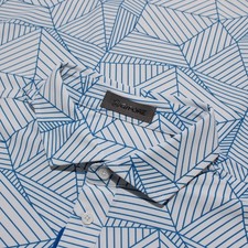 G/Fore NWT Short Sleeve Golf Polo Shirt Size L in White  Blue Polyester Blend