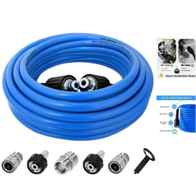 #ad #ad 100FT Blue Pressure Washer Hose 5800 PSI Compatibility with M22 $102.02