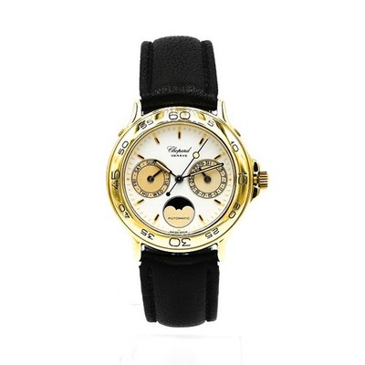 Chopard Luna D'Oro Day Date 750/Gelbgold 33mm Autom. Rev.2022 Verp. v.1990 Leder