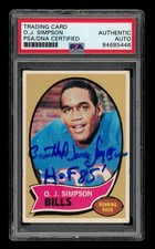 1970 Topps Set-Break # 90 O.J. Simpson Auto PSA AUTHENTIC