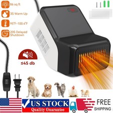 Dog House Heater with Thermostat, Wall-Mounted Dog Heater with Bite Proof Cord