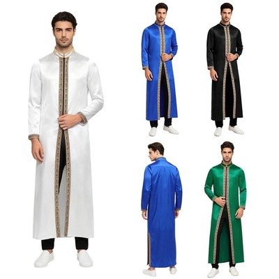 Herren Thobe Gewand Satin Emirati Islamische Kleidung Jubba Omani Ramadan Robe