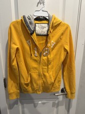 Abercrombie Fitch Women's zip Hoodie Vintage Y2K Cotton Yellow- Large