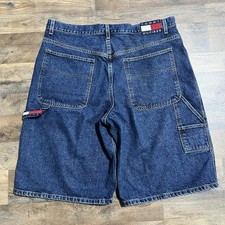 Tommy Hilfiger Tommy Jeans Mens 40 Blue Carpenter Denim Shorts Vintage 90s Y2K