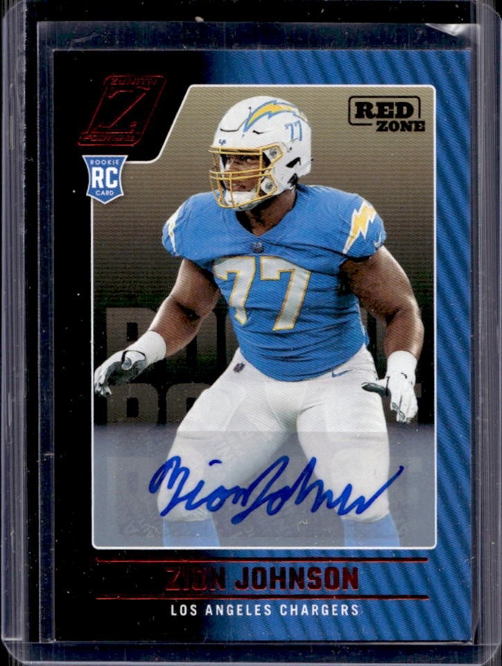 Zion Johnson Panini Zenith #175 Autograph Red Zone