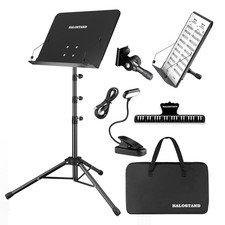 5 In 1 Dual Use Sheet Music Stand Desktop Book 23.6-59 Inch Folding Bag Light