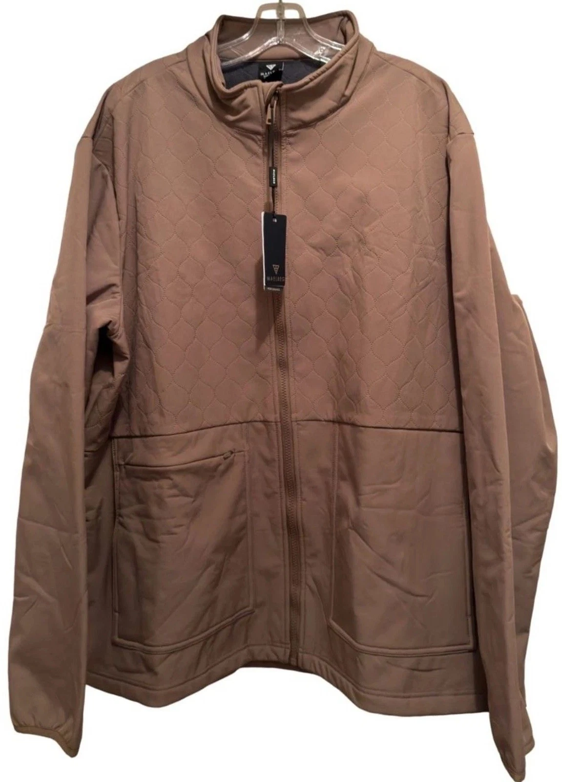 NWT Maelreg Men's Performance Softshell Jacket Fleece Lined Zip-Up Brown 2XL