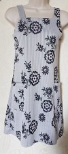 Ladies Innocence Light Grey Striped Floral Pinafore Dress Size 10