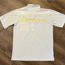 80/90s Vintage Chain Stitched “Smoke Em” Unique Polo Shirt XL