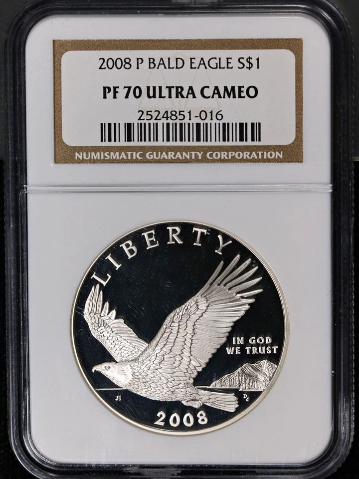 2008-P Bald Eagle Commemorative Silver Dollar $1 NGC PF70 Ultra Cameo - Image 3 of 4