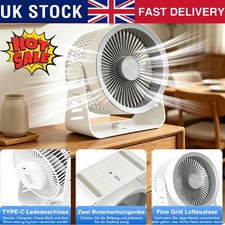 5 Speed Large FAN Portable Small Rechargeable Desk Fan Quiet Table Cooling Fan