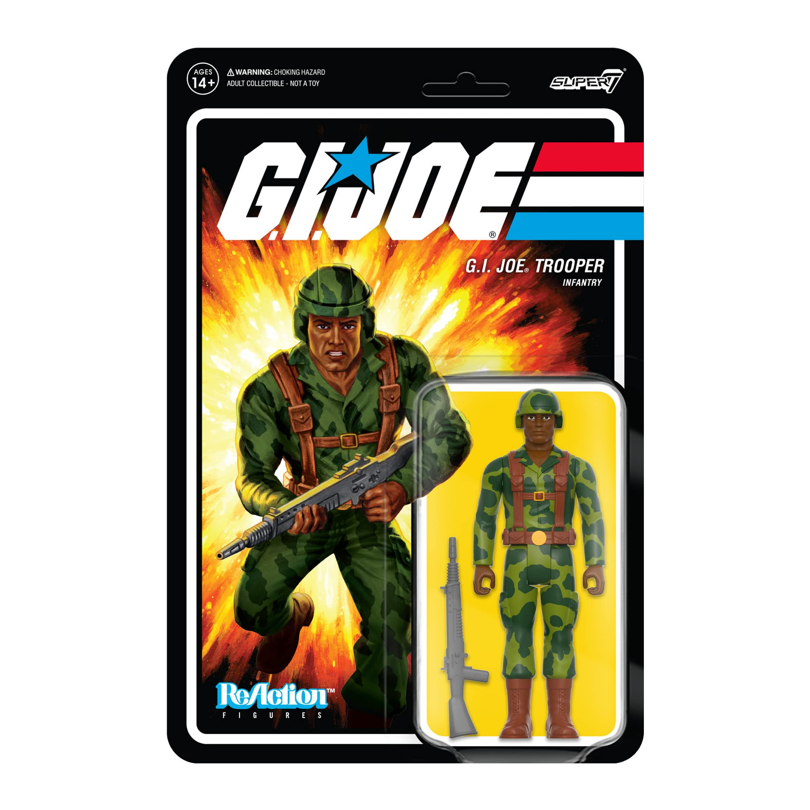 Super7 G.I. Joe Trooper 3.75-Inch Action Figure Clean Shaven Brown Variant