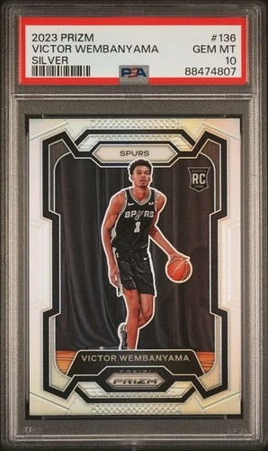 #537 -PSA 10 2023 PRIZM VICTOR WEMBANYAMA SILVER [10/22 BRG]