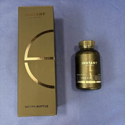 New Instant Hydration 16oz Glass Water Bottle + Vitamin D+K