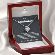 To My Soul Mate-Love Knot Necklace-Valentine Christmas Birthday Gift