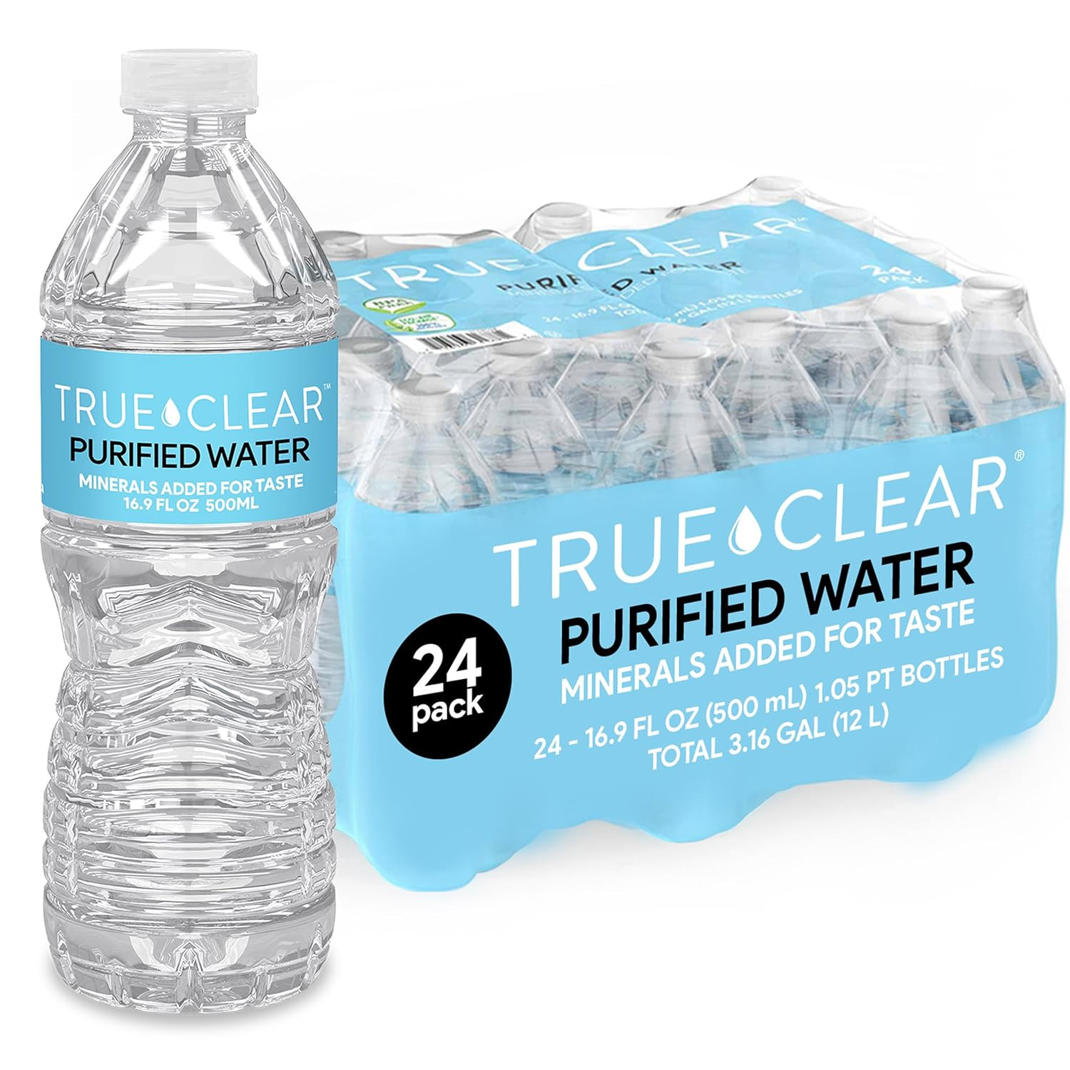 Purified Drinking Water, 16.9 Fl Oz Bottles, 24‑Pack, Bpa‑Free, Recyclable, Perf