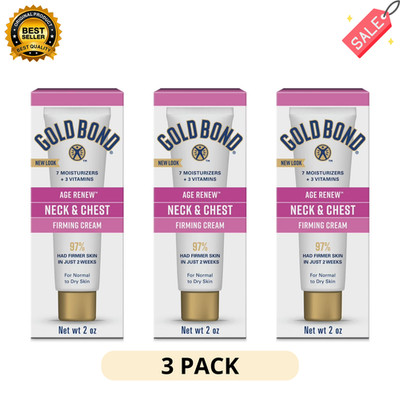 3 Pack Gold Bond Neck Chest Firming Cream 2oz Age Renew Anti Aging Moisturizer