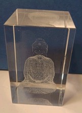 3D Budda Crystal Lazer Etching Paper Weight