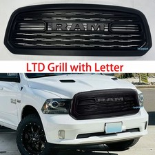 Ltd Style Grill For Dodge Ram 1500 2013-2018 Front Limited Grille Wletter Black