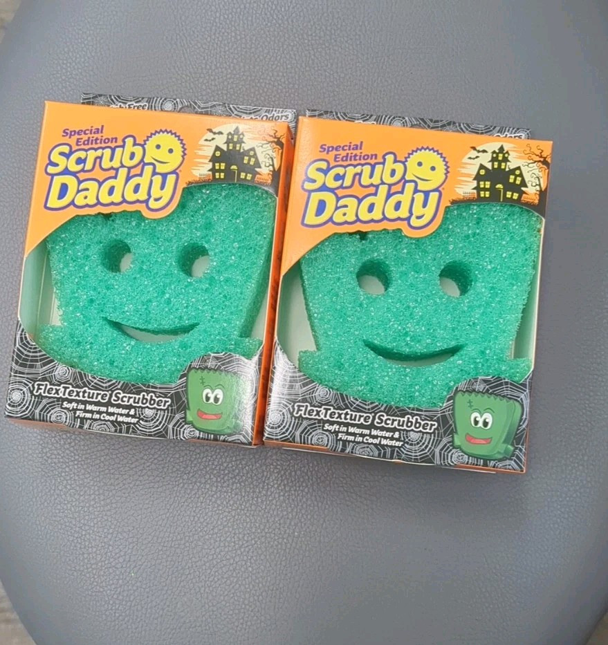 Scrub Daddy Halloween Frankenstein Flextexture Scrubber Kicthen Sponge 2pk