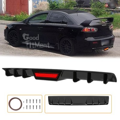 For Mitsubishi Lancer GTS Glossy Rear Bumper Diffuser Lip Spoiler w/ Break Light