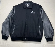 Whitetails Unlimited Varsity Bomber Jacket Men’s Wool Leather Black Size XL Nice