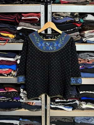 Womens Gudrun Sjoden Size M Floral Printed Sweater Long Sleeve Sjöden Knitwear