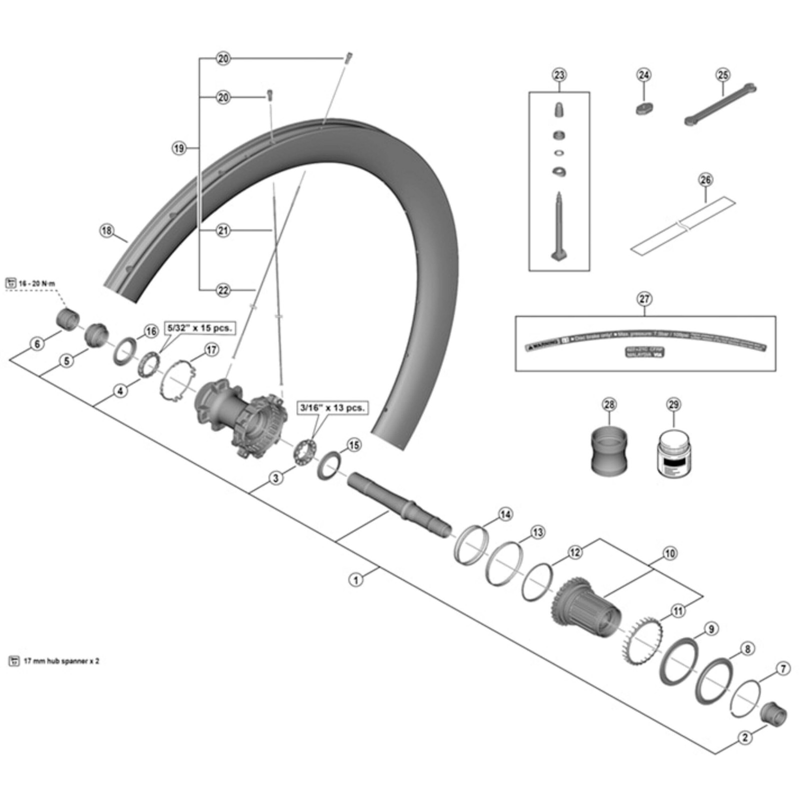 Shimano Spares WH-R9270-C50-TU-F left hand spoke, 269 mm