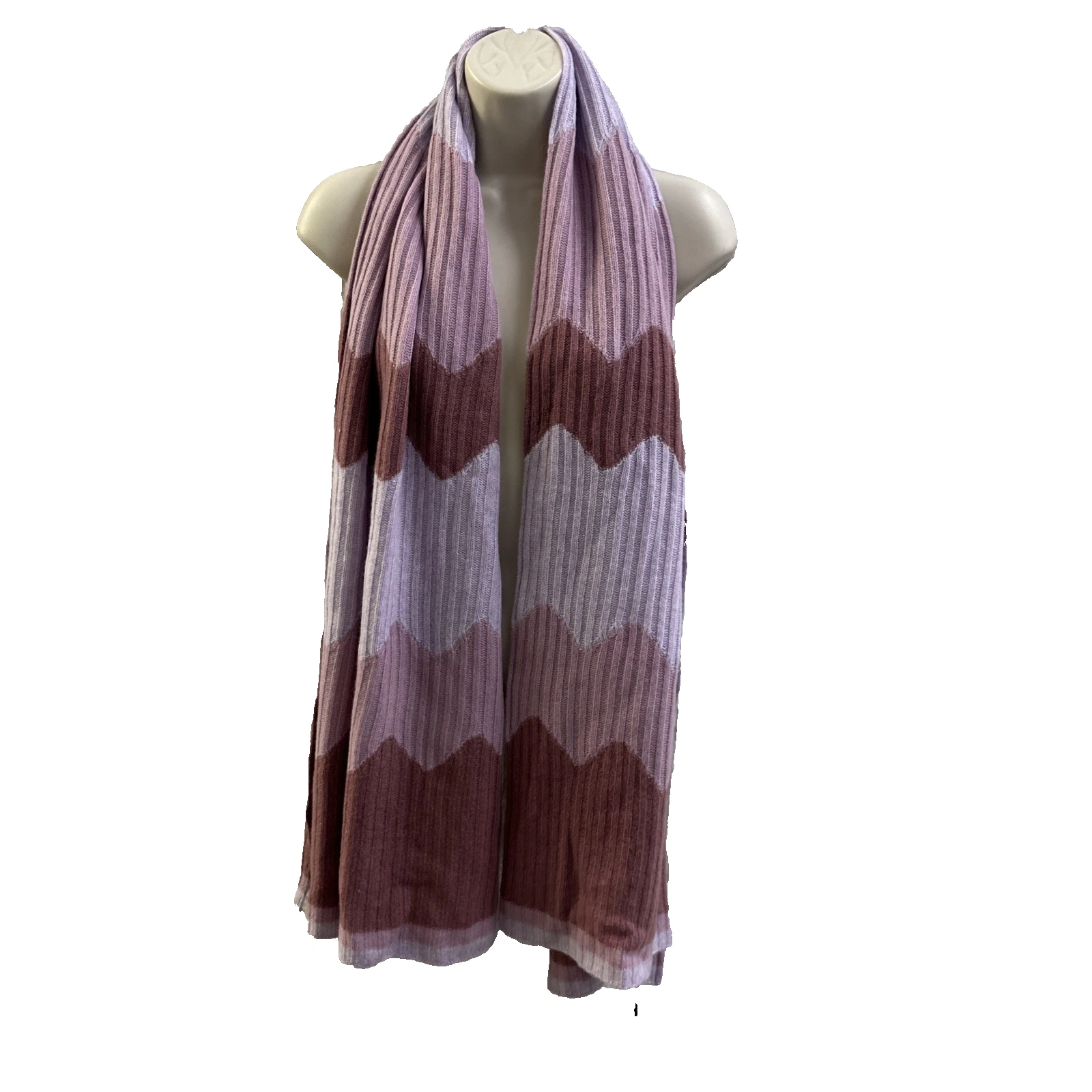 NEW Halogen Cashmere Ribbed Knit Long Scarf One Size NWT