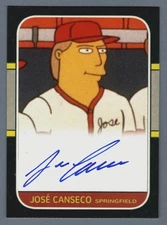Jose Canseco Signed Simpsons Custom Baseball Card Auto LSCM COA Springfield