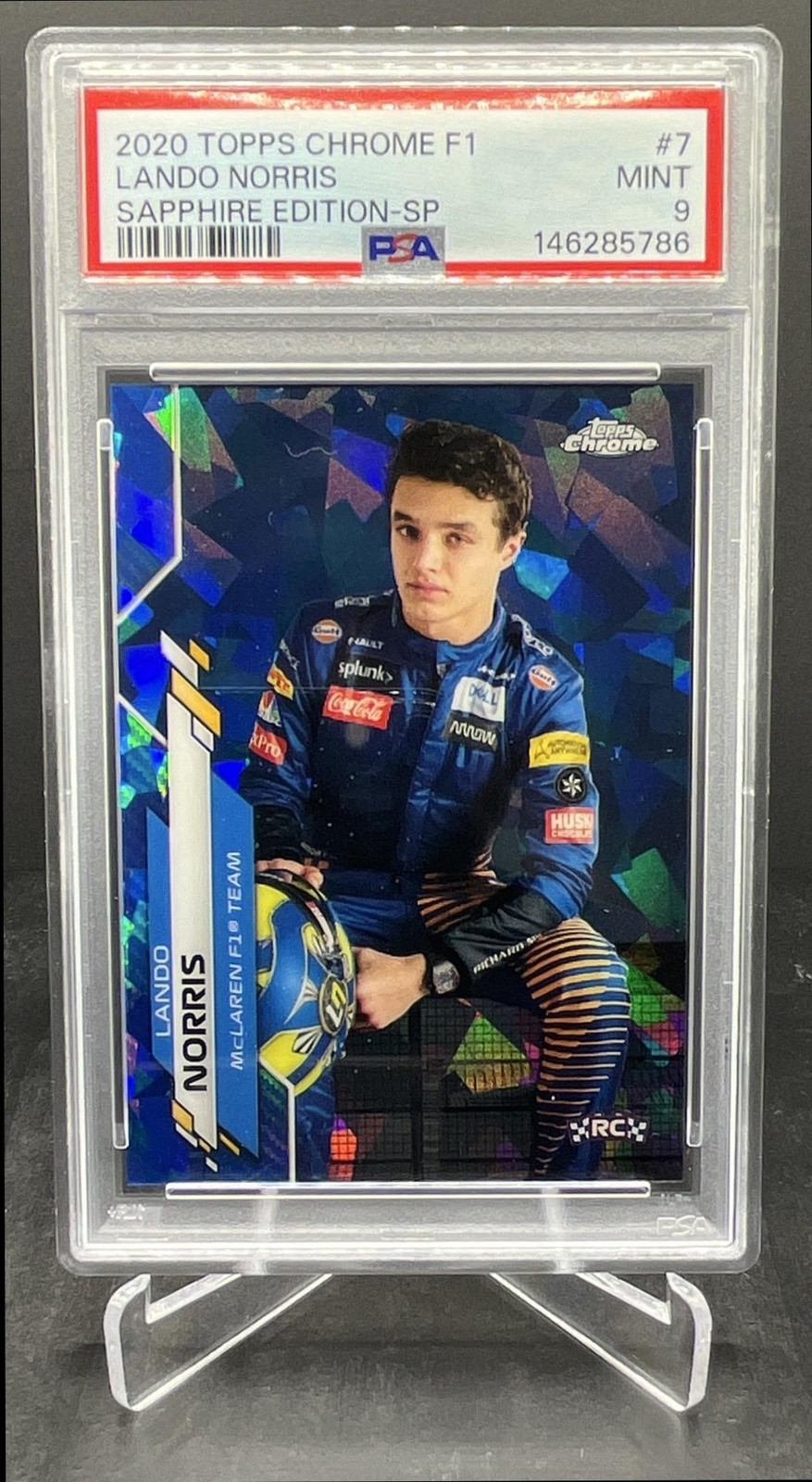 2020 Topps Chrome Sapphire F1 Lando Norris RC Rookie Image Variation IV PSA 9 #7