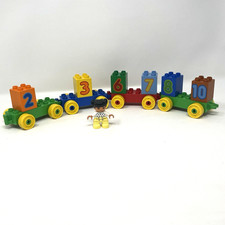 Lego DUPLO Number Train INCOMPLETE 4 Train Cars, 1 Figure, 2, 3, 6, 7,8  10