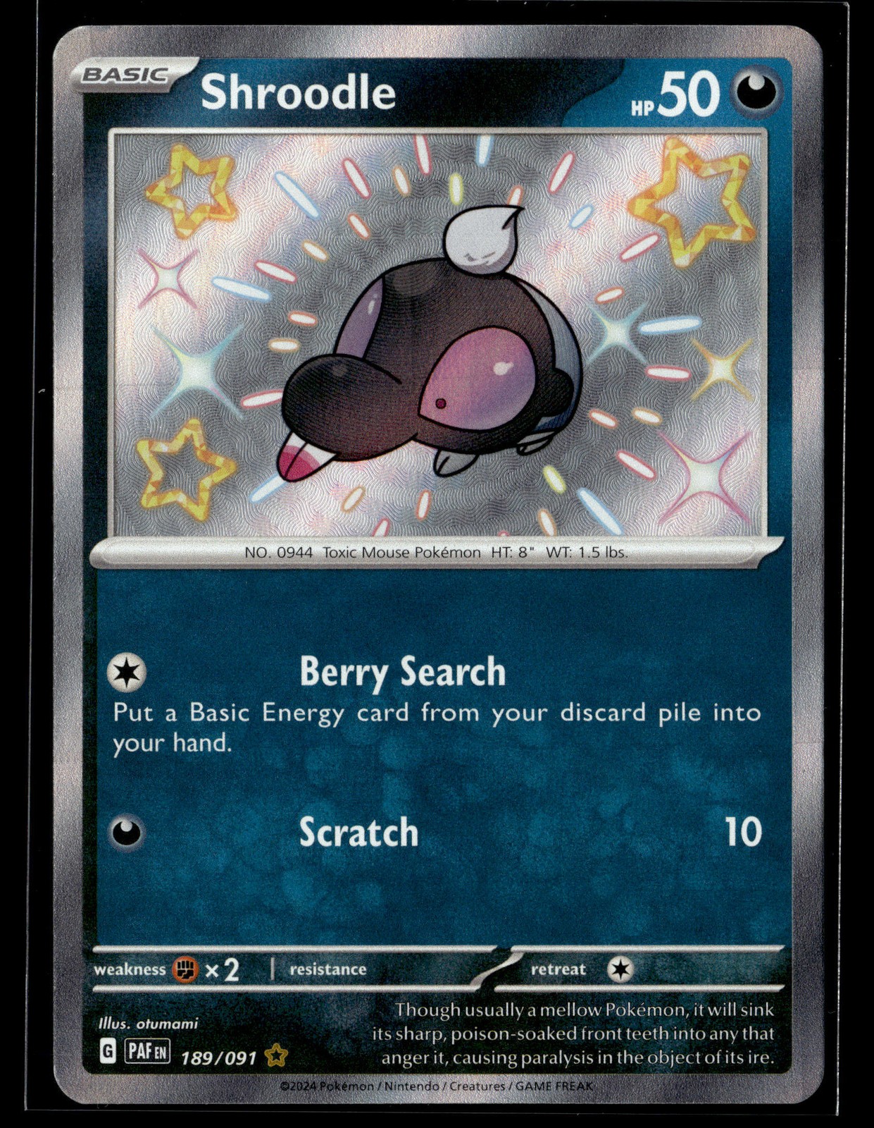 Pokemon TCG SV: Paldean Fates #189/091 Shroodle