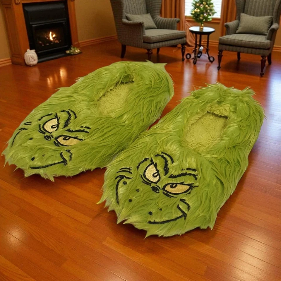 Zapatillas The Grinch Furry Footlets Personaje Verde | Tallas UK | Acogedora Bota Interior Foto 4 de 4