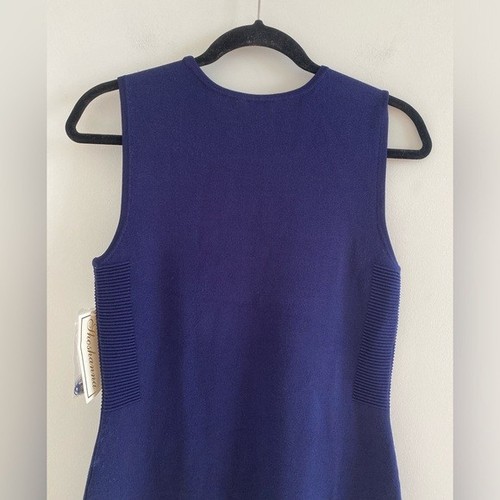 Shoshanna Navy Sleeveless Knit A-line Bodycon Mini Dress Size Medium New W/ Tag - Picture 6 of 8