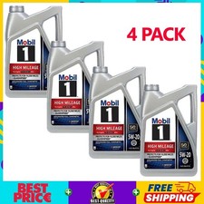 4 PACK Mobil 1 High Mileage 5W-20 Full Synthetic Motor Oil 5Qt Engine Protection 24.32 per gallon