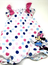 Disney Minnie Mouse Baby Romper Size 12/18m Girls Polka Dots Children Summer