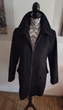 Eleganter Schlichter Wollmantel Wintermantel Gr. 42 Schwarz Damen