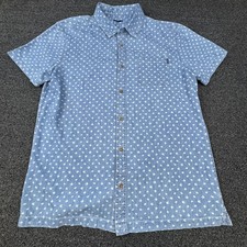 O'Neill Shirt Mens XL Blue Palm Tree Print Short Sleeve Button Up Casual Beach