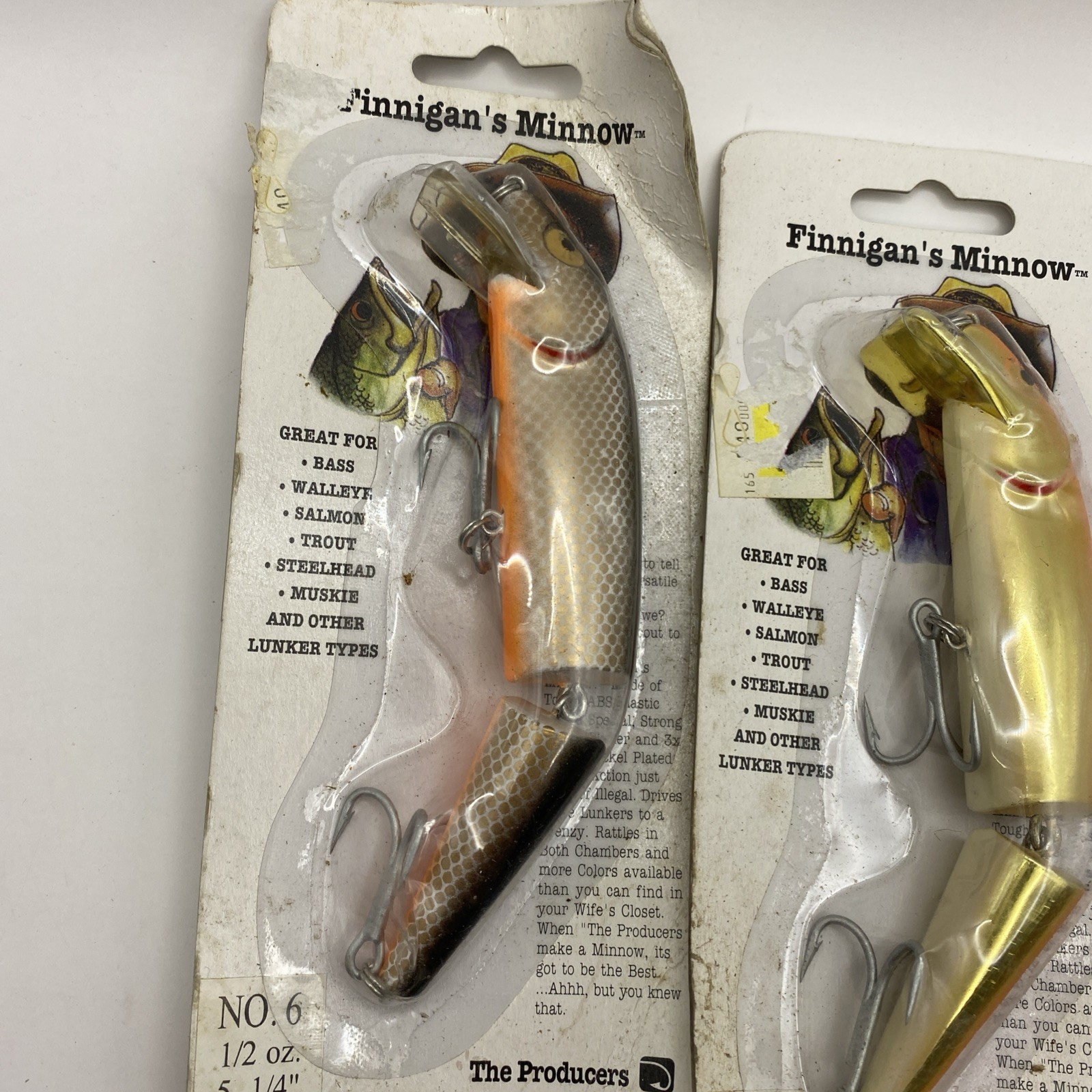 4 Lure Lot NIP Finnigan JOINTED Minnow Group 2 Sizes 4 Colors. No 5 & 6 4.25 5.2