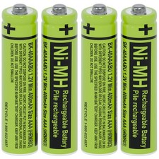 4 BK-40AAABU 1.2V 400mAh Ni-MH Rechargeable Battery Packs for Panasonic Cordl...