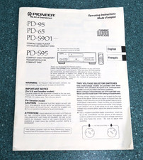 Pioneer PD-95 PD-65 PD-S901 PD-S95 Compact Disc CD Player Operating Instructions