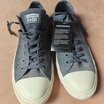 Neue Converse Chuck Taylor All Star Ox Perforated Suede Low Tops Charcoal Blue