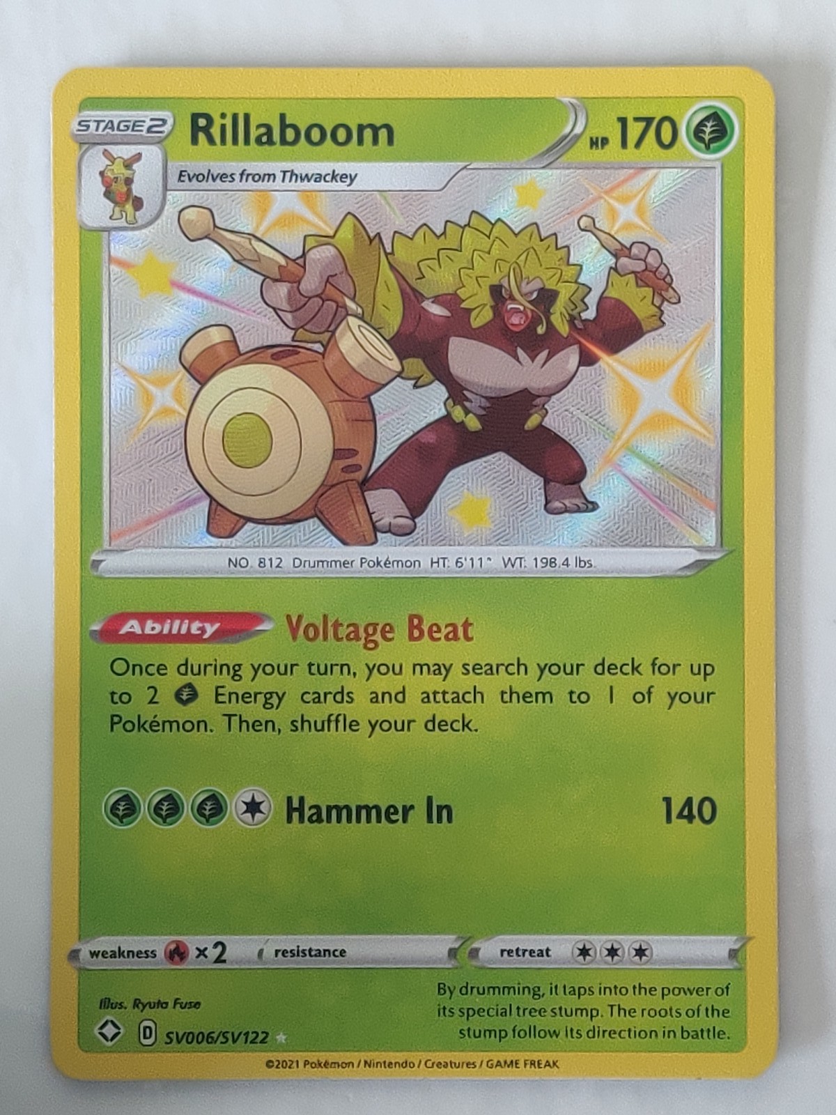 Rillaboom Shiny Holo Rare Shining Fates: Shiny Vault SV006/SV122 NM