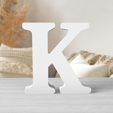 6 Inch White Wood Letters Unfinished Wood Letters for Wall Decor Decorative Stan