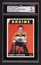 1965-66 TOPPS #31 GERRY CHEEVERS ROOKIE CARD KSA 8 NEAR MINT-MINT. rookie card picture