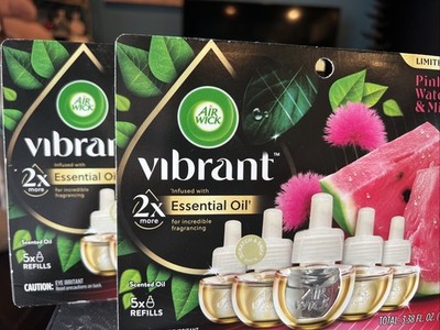 New 10-Pack Air Wick Vibrant Essential Oils Refill Pink Watermelon & Mimosa