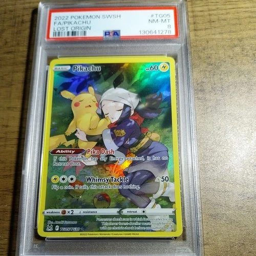 Pikachu Lost Origin TG05/TG30  Pokémon TCG Trainer Gallery Rare PSA 8